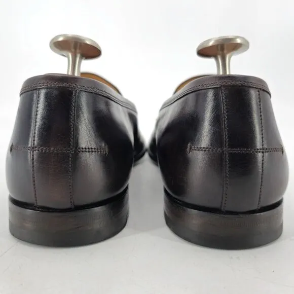 Bally Switzerland Webb Dark Brown Leather Penny Loafers Mens 10.5 Dress Shoes