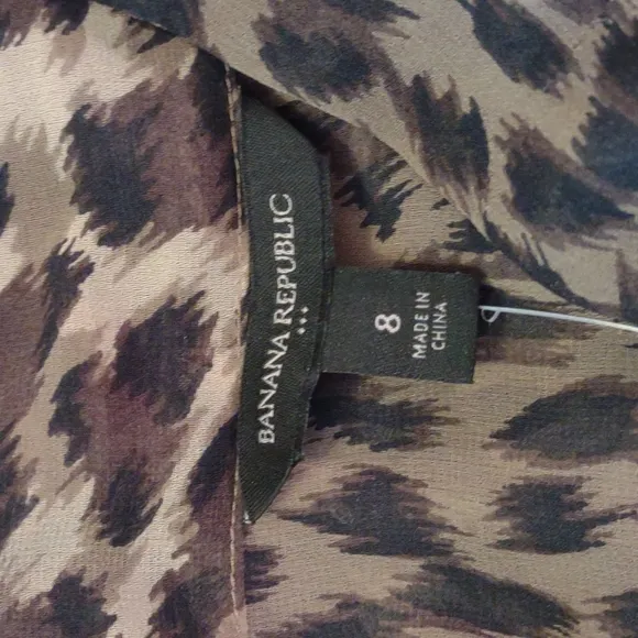 Banana Republic Animal Print Chiffon Dress NWT