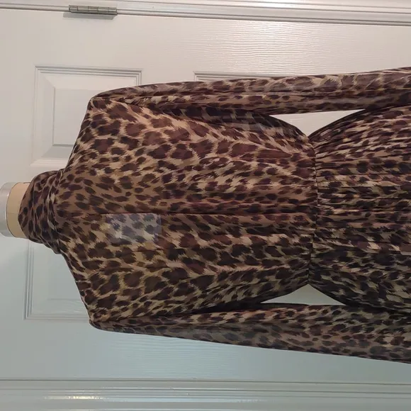 Banana Republic Animal Print Chiffon Dress NWT