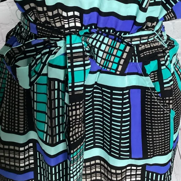 Banana Republic Geometric Purple &amp; Turquoise Dress NWT Size 10