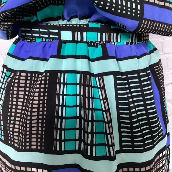 Banana Republic Geometric Purple &amp; Turquoise Dress NWT Size 10