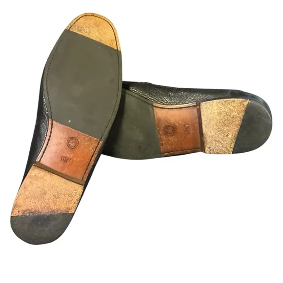 Barcelino Mens 11.5 Loafers Black 1956 H Stripe Soft Leather Hand Made In Spain
