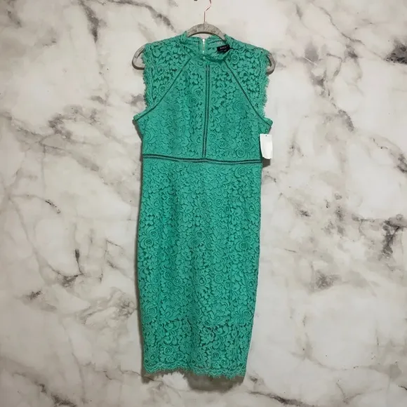 Bardot Teal Floral Lace Bodycon Cocktail Dress