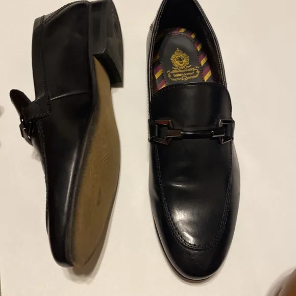 BASE LONDON MENS BLACK LEATHER DRESS SHOES SIZE 41 LIKE NEW