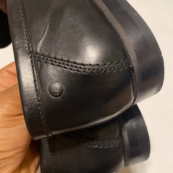BASE LONDON MENS BLACK LEATHER DRESS SHOES SIZE 41 LIKE NEW