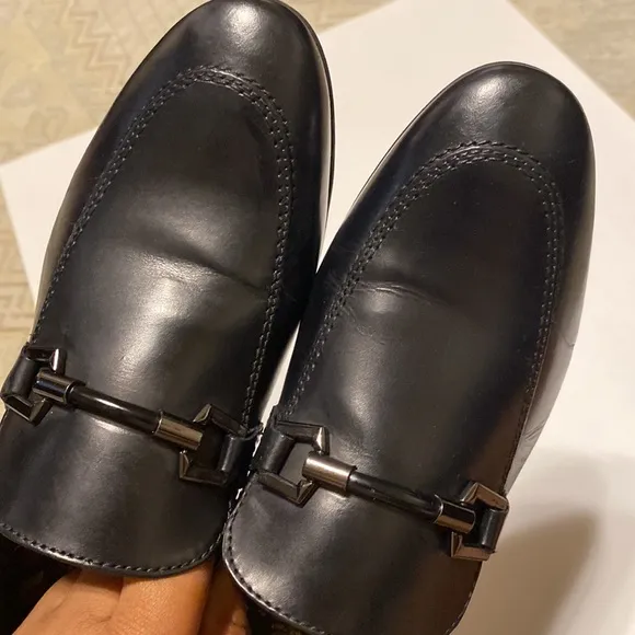 BASE LONDON MENS BLACK LEATHER DRESS SHOES SIZE 41 LIKE NEW