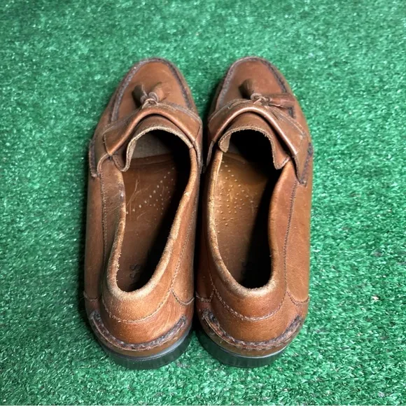 Bass Luddock Loafers Brown Leather Tassel Shoes Mens Size 11 D