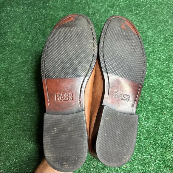Bass Luddock Loafers Brown Leather Tassel Shoes Mens Size 11 D