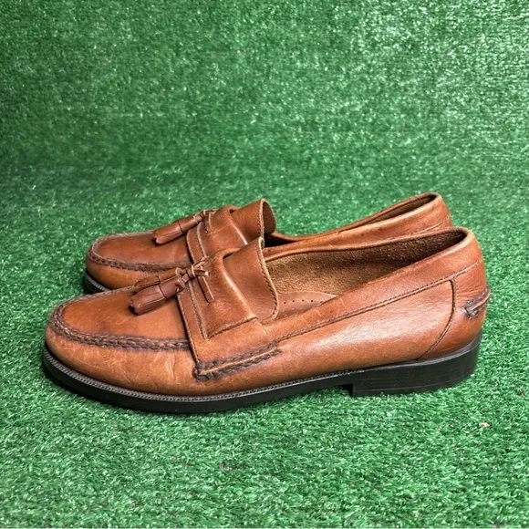Bass Luddock Loafers Brown Leather Tassel Shoes Mens Size 11 D