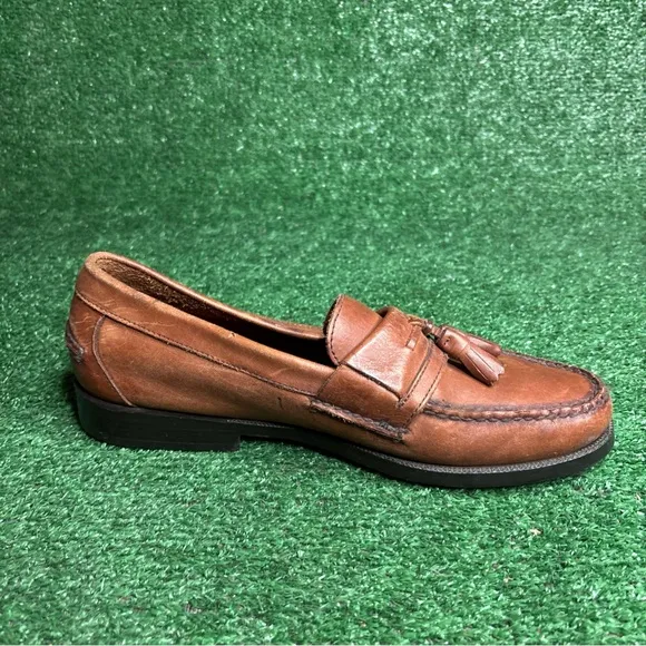 Bass Luddock Loafers Brown Leather Tassel Shoes Mens Size 11 D