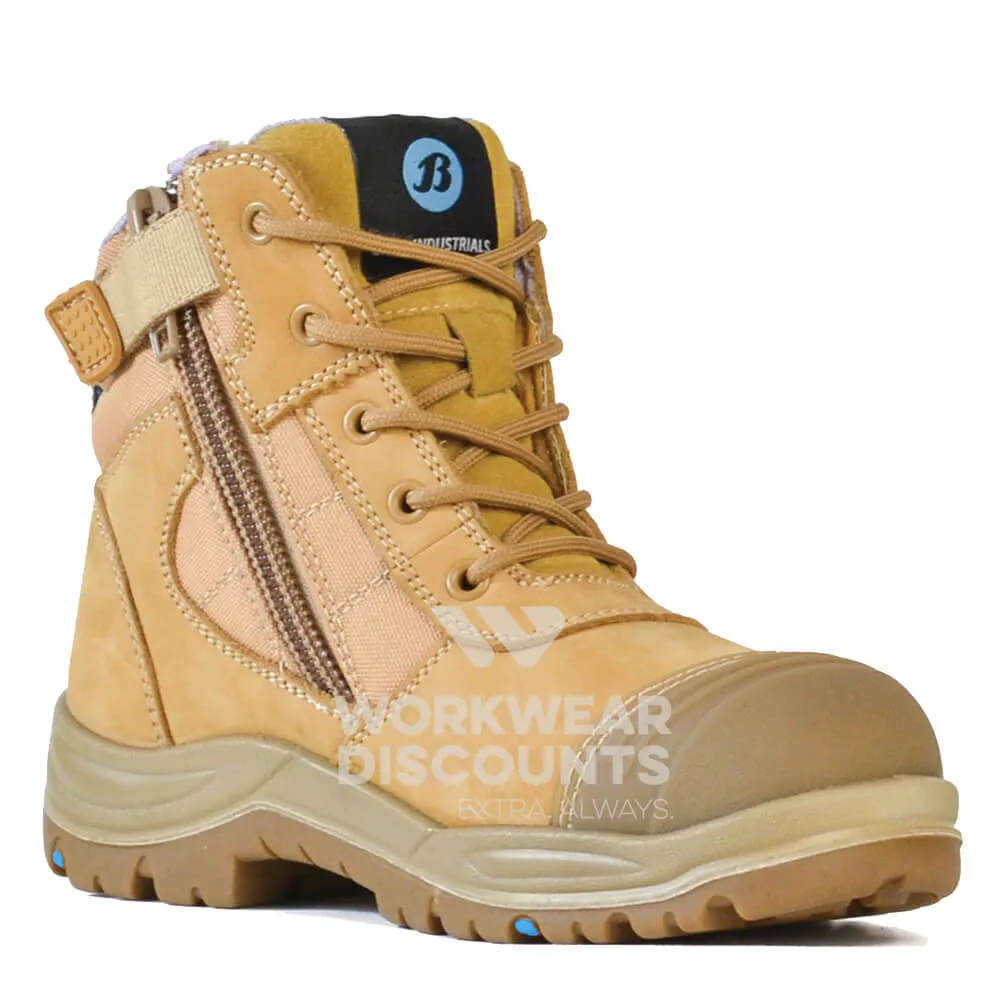 Bata Dakota Ladies Zip Side Steel Cap Boots Wheat