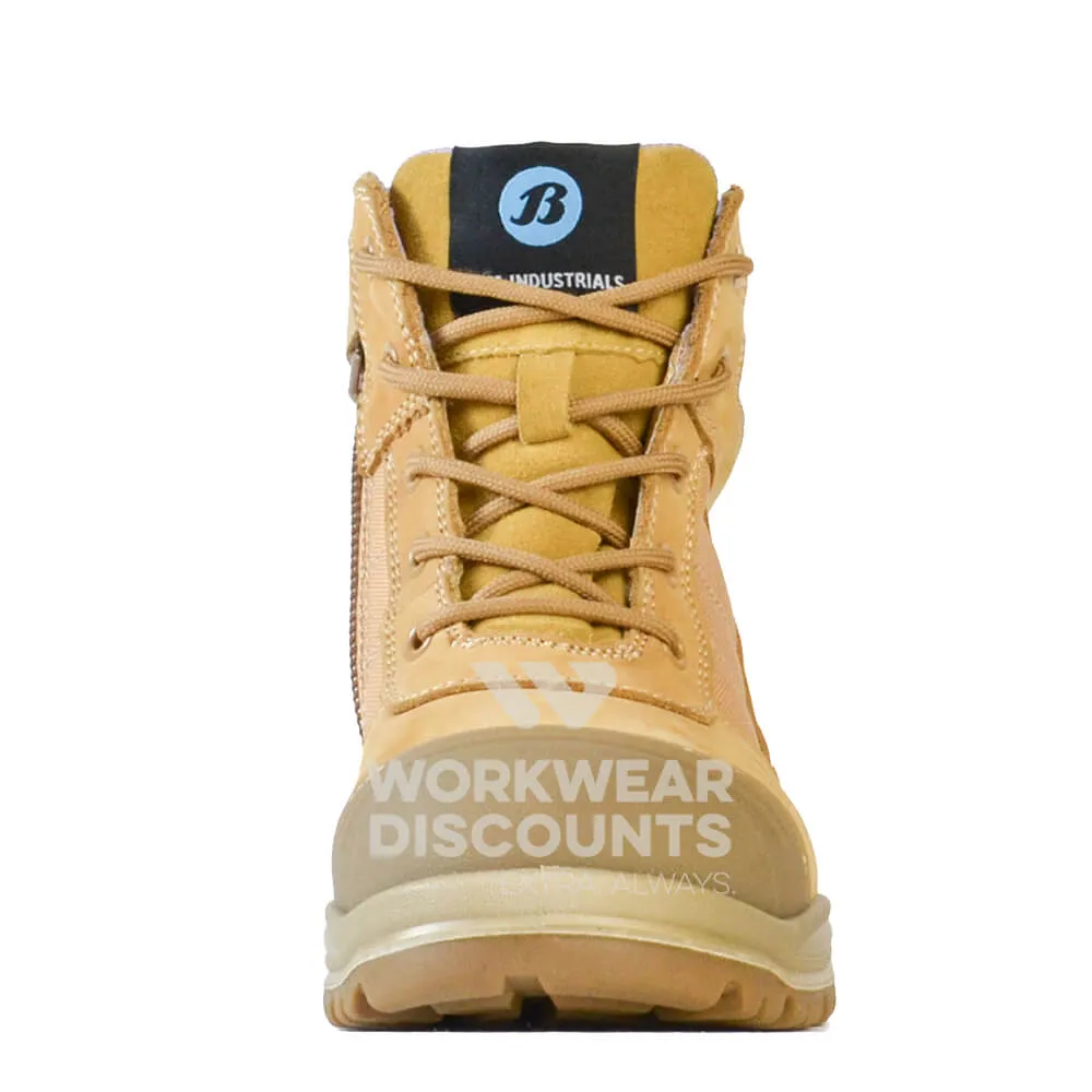 Bata Dakota Ladies Zip Side Steel Cap Boots Wheat