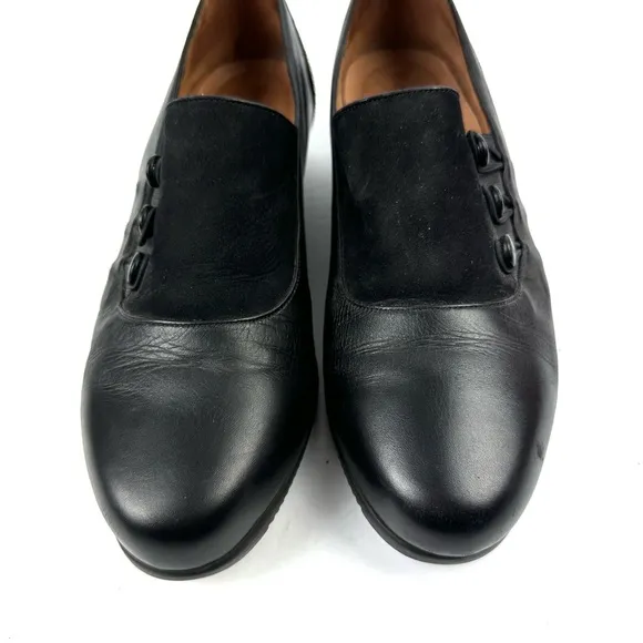 Beautifeel Shoes 38 Black Leather Suede Three Button Slip On Comfort Womens 7.5
