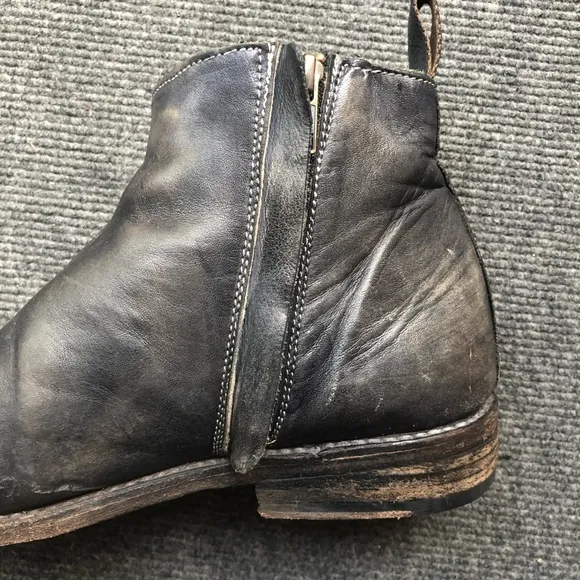 Bed Stu Boots Handmade Distress Ankle Leather Side Zipper Rugged Bohemian 8.5