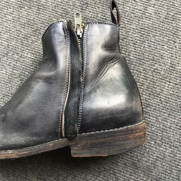 Bed Stu Boots Handmade Distress Ankle Leather Side Zipper Rugged Bohemian 8.5