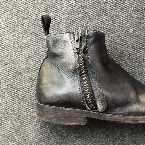 Bed Stu Boots Handmade Distress Ankle Leather Side Zipper Rugged Bohemian 8.5