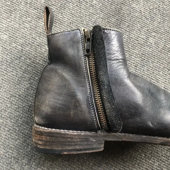 Bed Stu Boots Handmade Distress Ankle Leather Side Zipper Rugged Bohemian 8.5