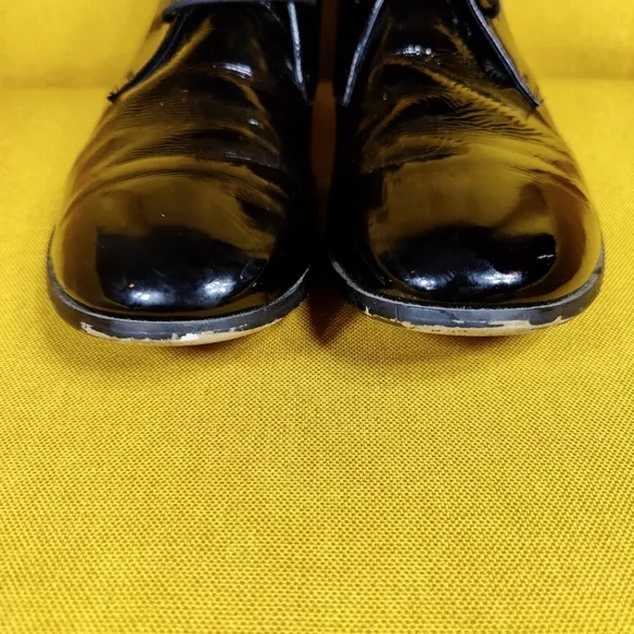 Bed Stu Men's Black Patent Leather Chukka Lace Up Boots Shoes Size 10