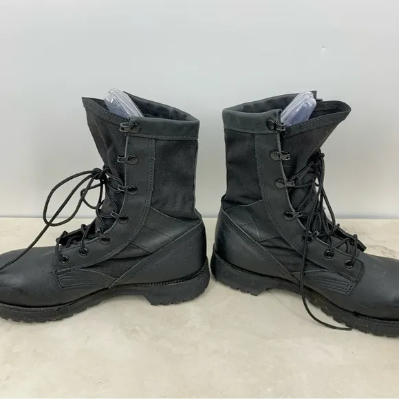 Belleville Boots Men Size 6 Black Leather Shoes Combat Military Steel Toe Vibram