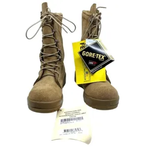 Belleville Womens Combat Boots Beige Round Toe Mid Calf Lace Up Wedge Heel 5 New