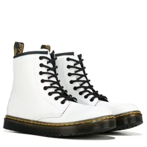Big Girl's Dr. Martens Zavala Combat Boots - White - 5 - NWOB