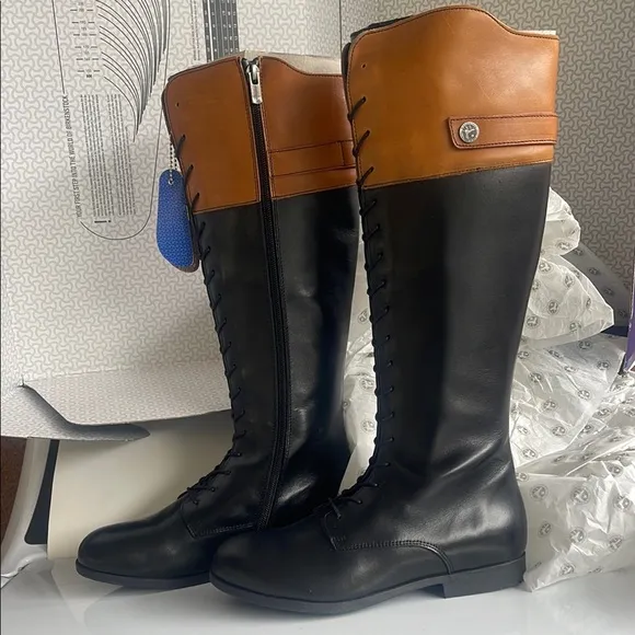 Birkenstock Longfred black leather boots nwt 36