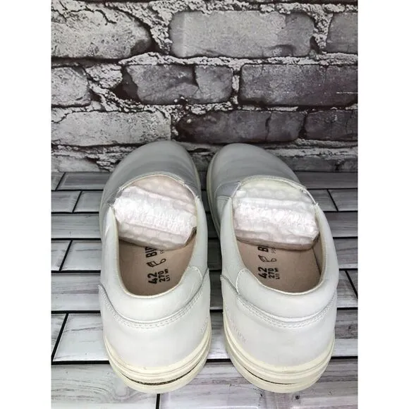 Birkenstock White Leather Oswego Slip On Loafers Shoes Women Sz 42EU/11M US