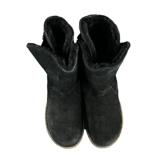 Birkenstock Women's Upsalla Shearling Black Boots Size 37 EU 6 US