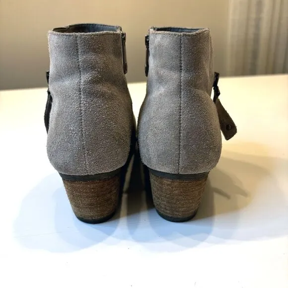 Blondo Women's‎ Grey Suede Leather Waterproof 2&quot; Block Heel Booties US Size 9 M