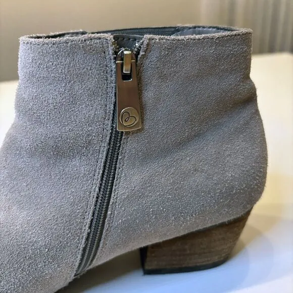 Blondo Women's‎ Grey Suede Leather Waterproof 2&quot; Block Heel Booties US Size 9 M