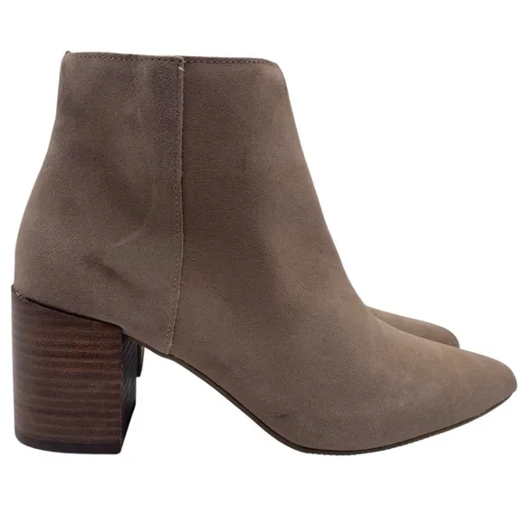 Blondo Womens Shoes Tasel Boots 9.5 Tan Ankle Suede Stacked Heel Waterproof