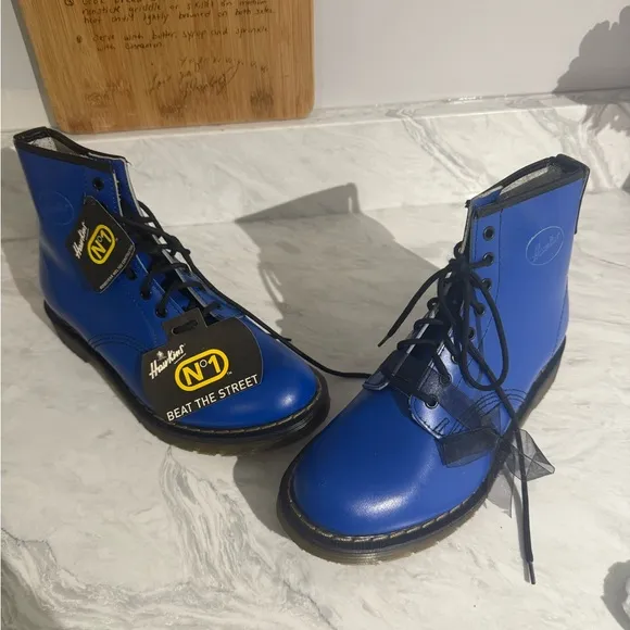 Blue Leather Lace-Up Shoes Hawkins