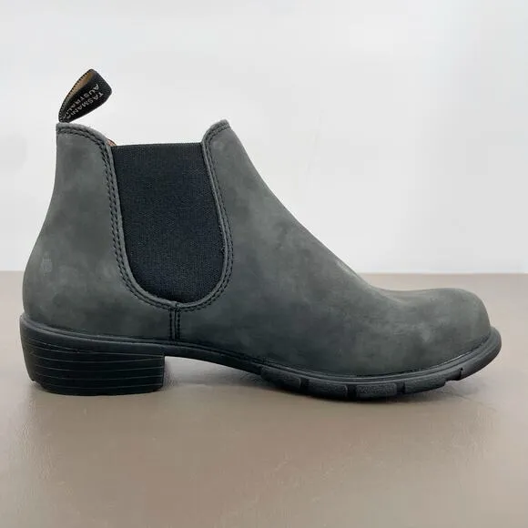 Blundstone #1971 Rustic Black Leather Dark Gray Low Chelsea Style Ankle Boots 9