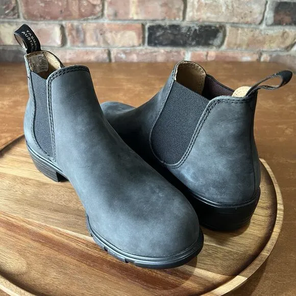 Blundstone Women's 7.5 1971 Chelsea Boots Leather Comfort Gray Black Shoes