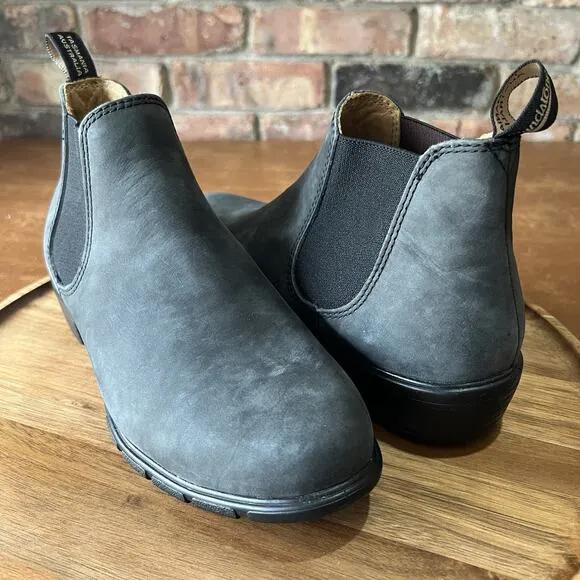 Blundstone Women's 7.5 1971 Chelsea Boots Leather Comfort Gray Black Shoes