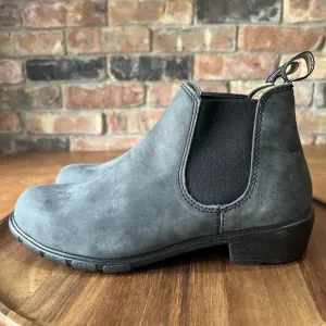 Blundstone Women's 7.5 1971 Chelsea Boots Leather Comfort Gray Black Shoes