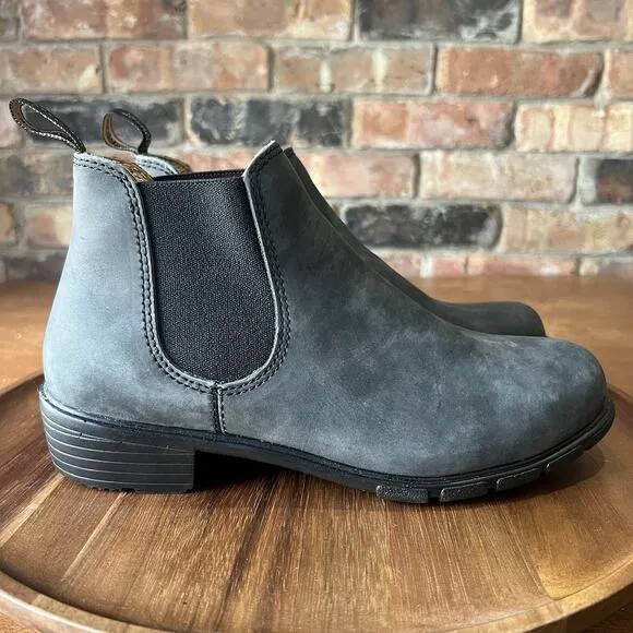 Blundstone Women's 7.5 1971 Chelsea Boots Leather Comfort Gray Black Shoes