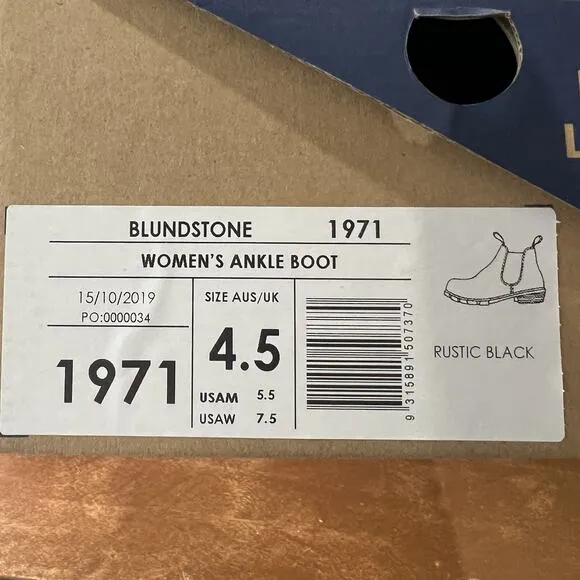 Blundstone Women's 7.5 1971 Chelsea Boots Leather Comfort Gray Black Shoes