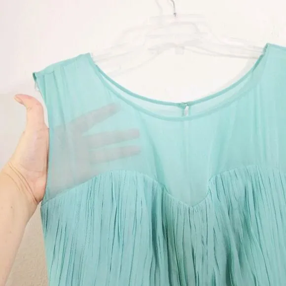 Boden aqua flowy ruched romantic sweetheart dress