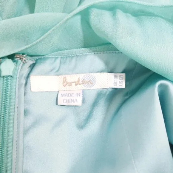 Boden aqua flowy ruched romantic sweetheart dress