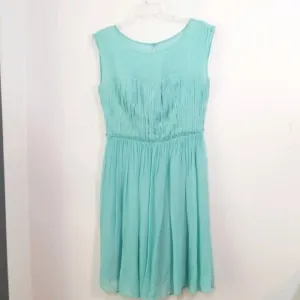 Boden aqua flowy ruched romantic sweetheart dress