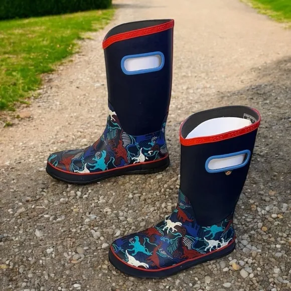 BOGS Kids Rain Boots K RNBT Neon Dino (T10)