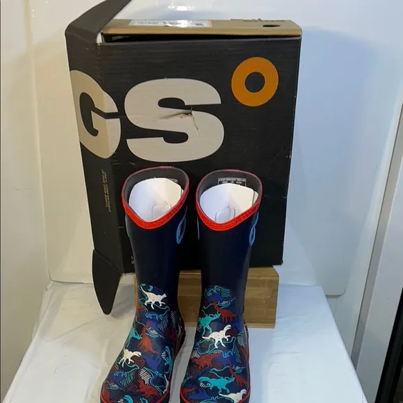 BOGS Kids Rain Boots K RNBT Neon Dino (T10)