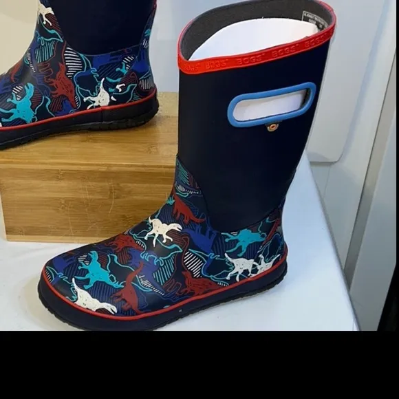 BOGS Kids Rain Boots K RNBT Neon Dino (T10)