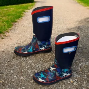 BOGS Kids Rain Boots K RNBT Neon Dino (T10)