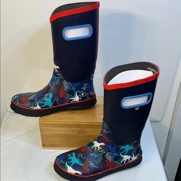 BOGS Kids Rain Boots K RNBT Neon Dino (T10)
