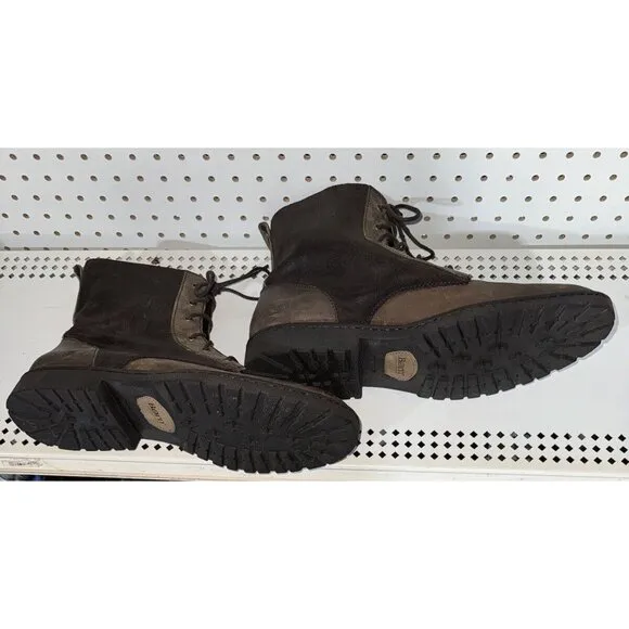 Born Mens Leather Lace Up Mid-Calf Casual Chukka Boots Size 13 M Brown