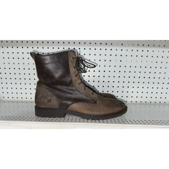 Born Mens Leather Lace Up Mid-Calf Casual Chukka Boots Size 13 M Brown