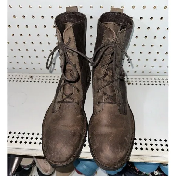 Born Mens Leather Lace Up Mid-Calf Casual Chukka Boots Size 13 M Brown