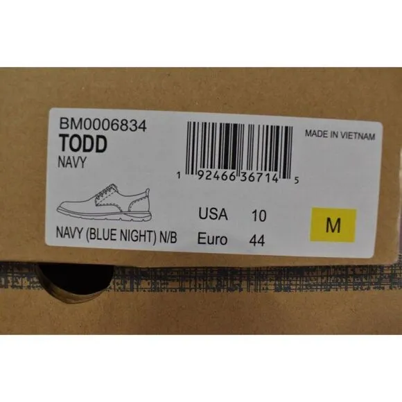 Born Mens Size 10 Todd Navy Blue Nubuck Plain Toe Derby Casual Shoes